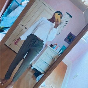 White long sleeve crop top